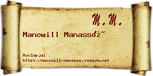 Manowill Manassé névjegykártya